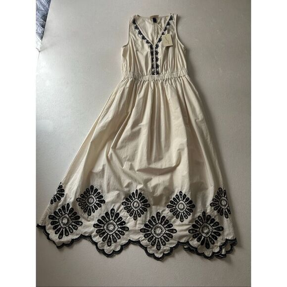 Universal Thread Cream Embroidered Midi Dress NWT Size Small – Boho Summer Dress - Picture 3 of 10